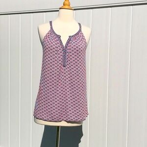 Max Studio Red/White/Blue Printed Halter Style Top Size Medium